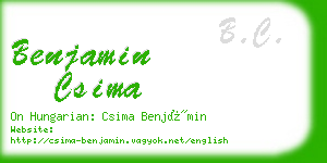 benjamin csima business card